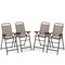 Patio Folding Bar Stool Set Of 4 With Metal Frame And Footrest